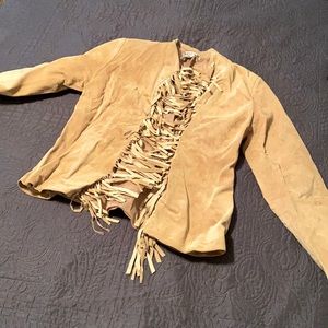 Suede western themed jacket with fringe